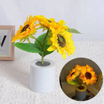 Verstellbare USB-Wiederaufladbare LED-Lampe im Sonnenblumenstil
