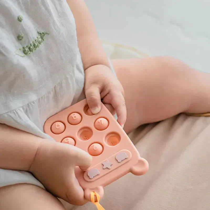 Stressabbau für Babys – Weicher Silikon-Beißring und Fidget-Spielzeug
