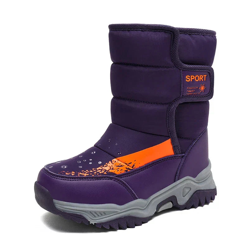Winterstiefel für Kinder mit Klettverschluss – Weiches Plüschfutter