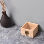 Eckige Holzaufbewahrungsbox mit Klappdeckel für Schmuck und Büromaterial