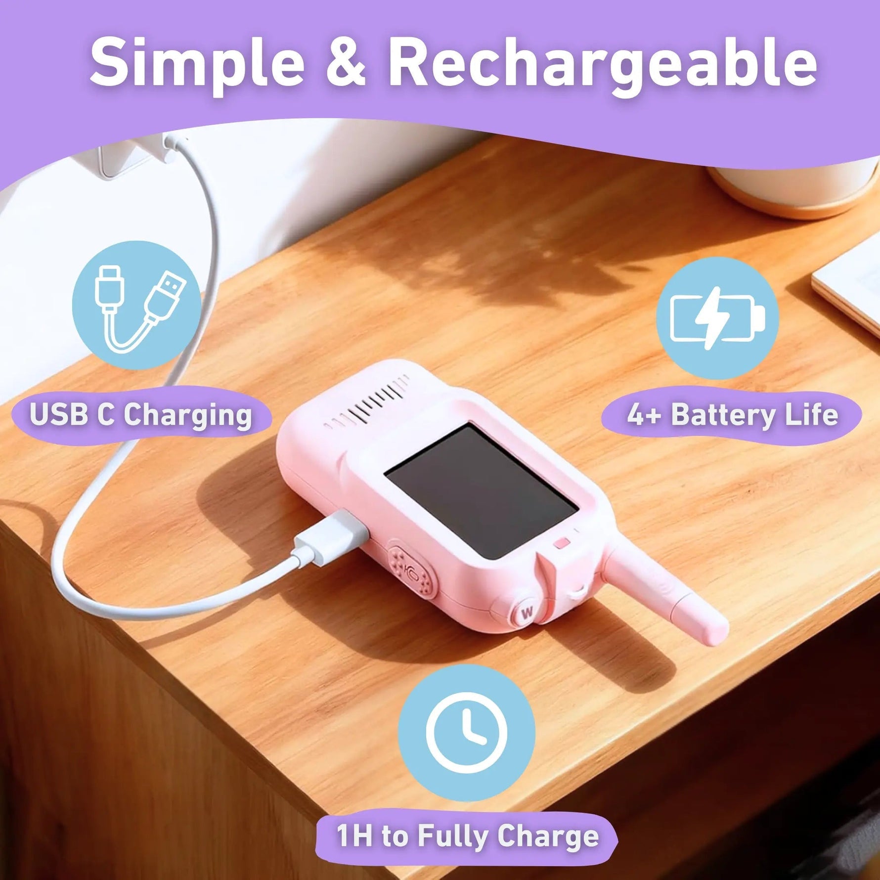 Interaktives Videokommunikationsgerät für Kinder | USB C Aufladung