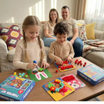 Kreatives Bastelset mit 12 Tiermotiven und 600 bunten Pompons