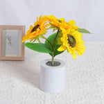 Verstellbare USB-Wiederaufladbare LED-Lampe im Sonnenblumenstil