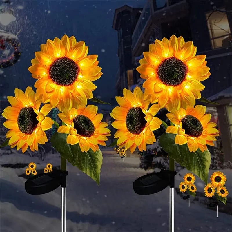 Solarbetriebene LED Blumenstecker für Gartenwege