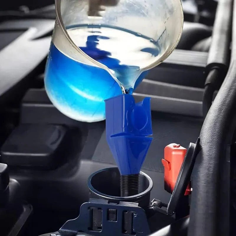 Praktischer Ölfunnel mit Flexiblem Schlauch und Sicherungsclip