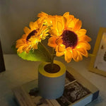 USB Aufladbare LED Sonnenblumenlampe mit Flexibel Einstellbarem Stiel