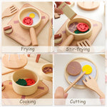 Spielküche für Kinder aus Holz – Mini-Kochset mit Pfanne, Zutaten und Zubehör