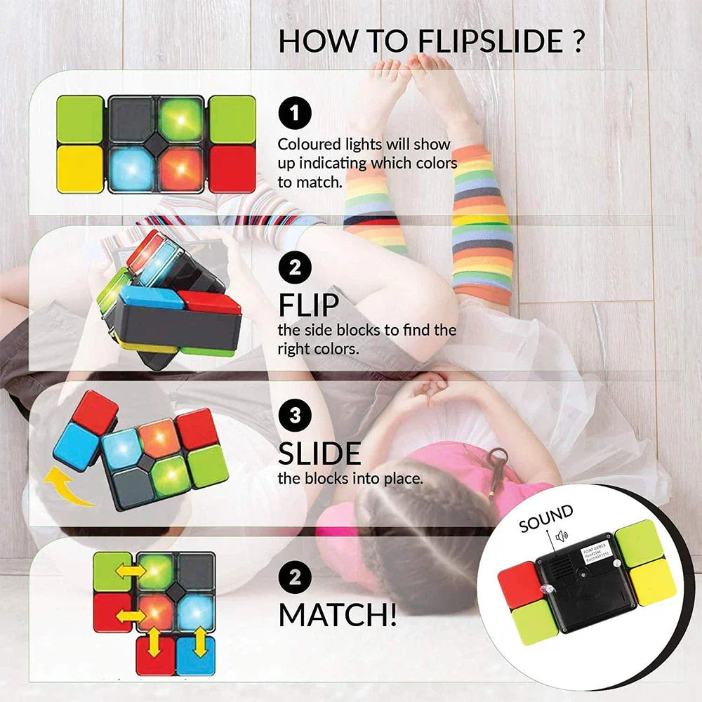 Bunter Puzzlewürfel mit Musik – Rätselspiel für Gehirntraining und Spaß