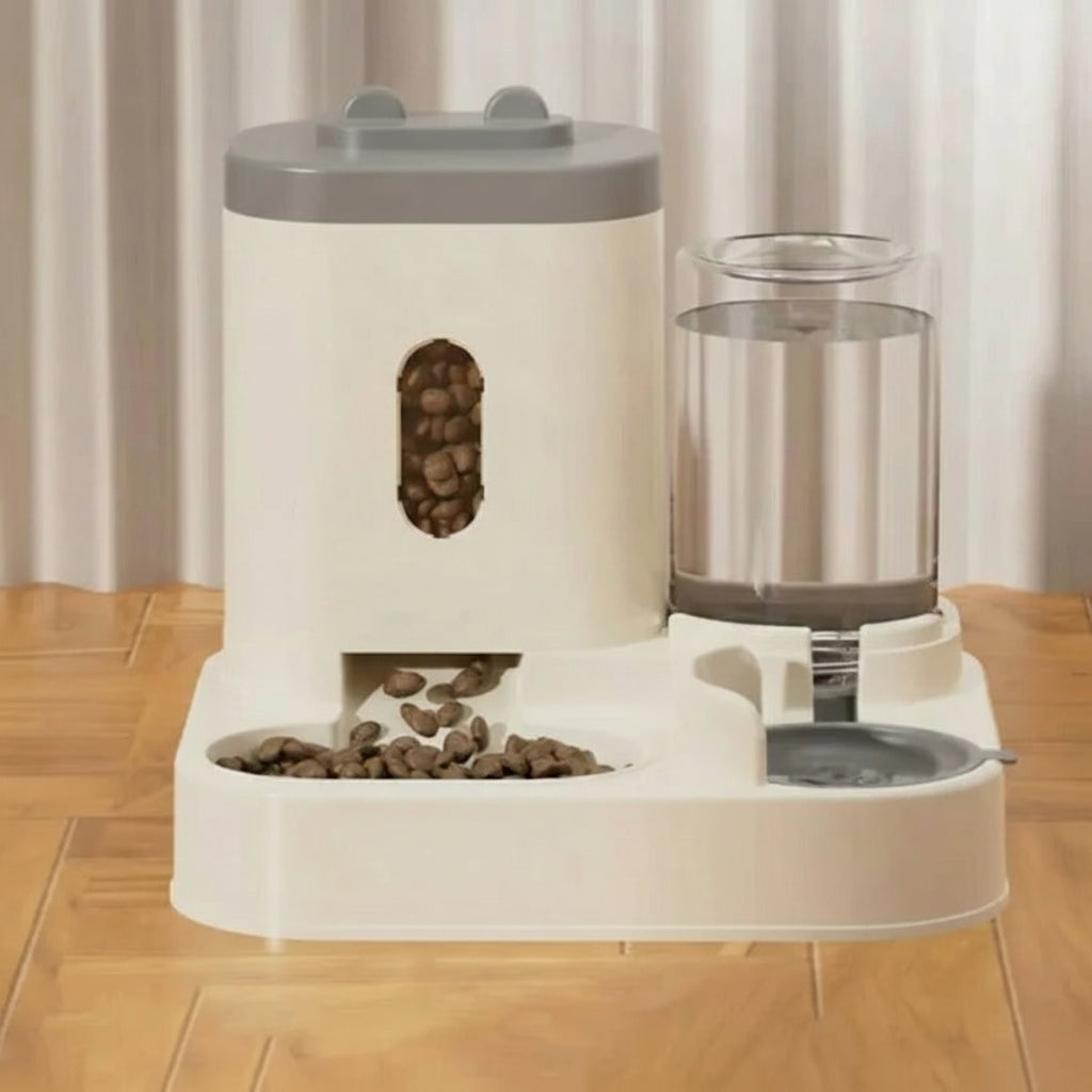Automatischer Futter- und Wasserspender für Haustiere mit Schmutzschutz