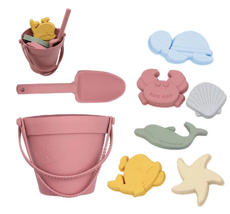 Strandspielzeug Set aus Silikon – Eimer für Sandvergnügen