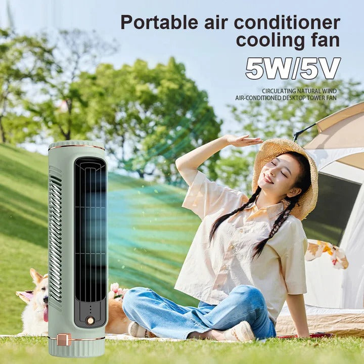 Kompakter, kabelloser Turmventilator für Zuhause und Büro