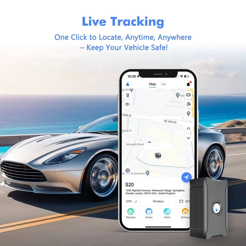 Kabelloser GPS-Fahrzeugtracker mit IoT-SIM und Geofencing