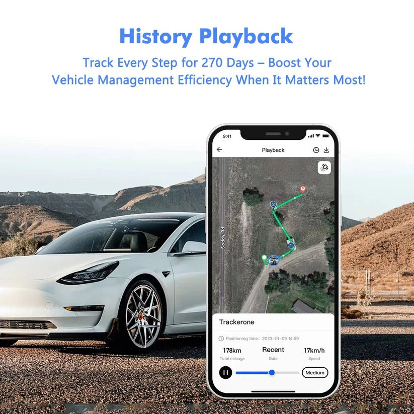 Kabelloser GPS-Fahrzeugtracker mit IoT-SIM und Geofencing