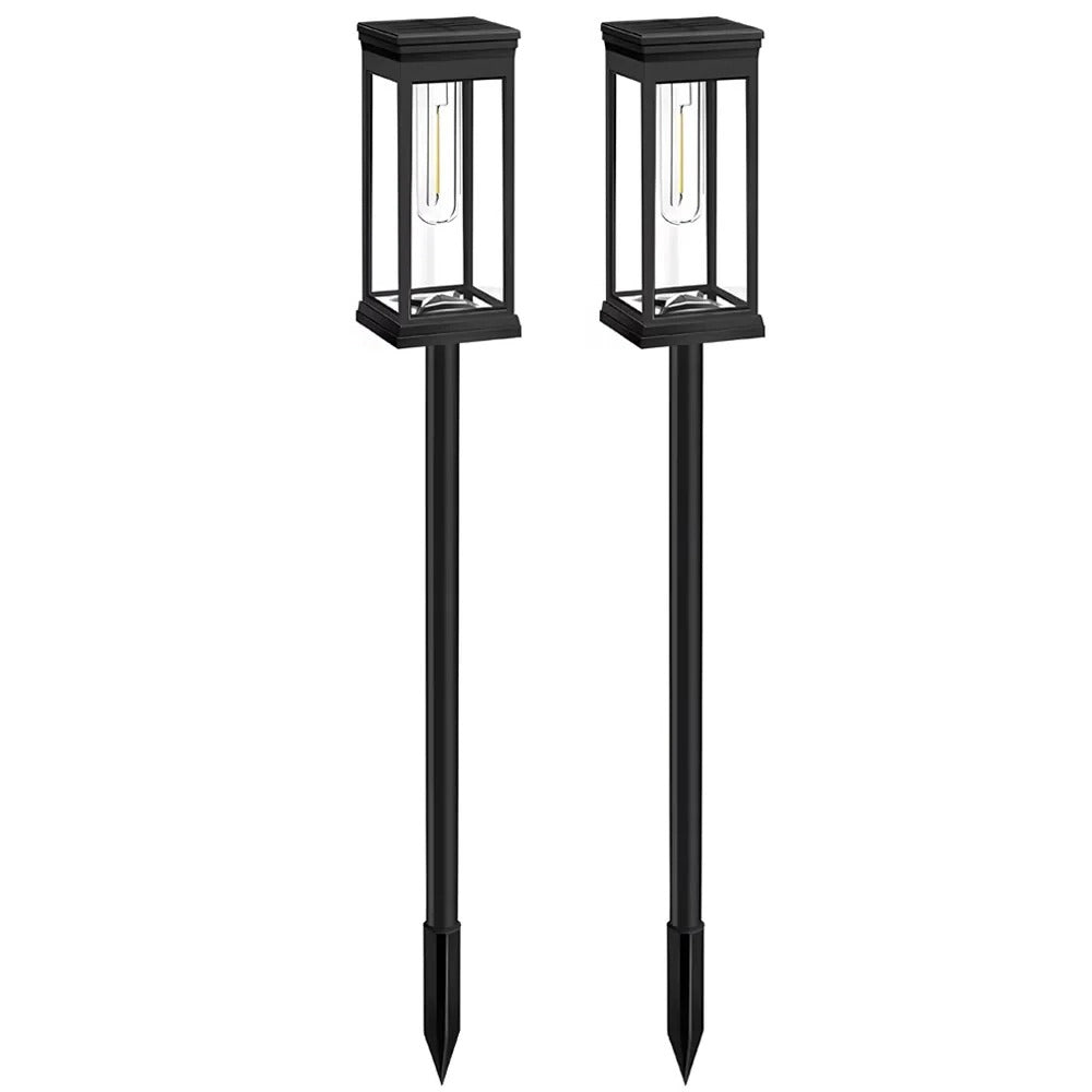 Solarbetriebene Gartenlichter für Gehwege, 2er Set