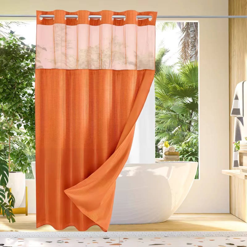 Moderne Duschvorhang mit integriertem Futter und lichtdurchlässigem Fenster