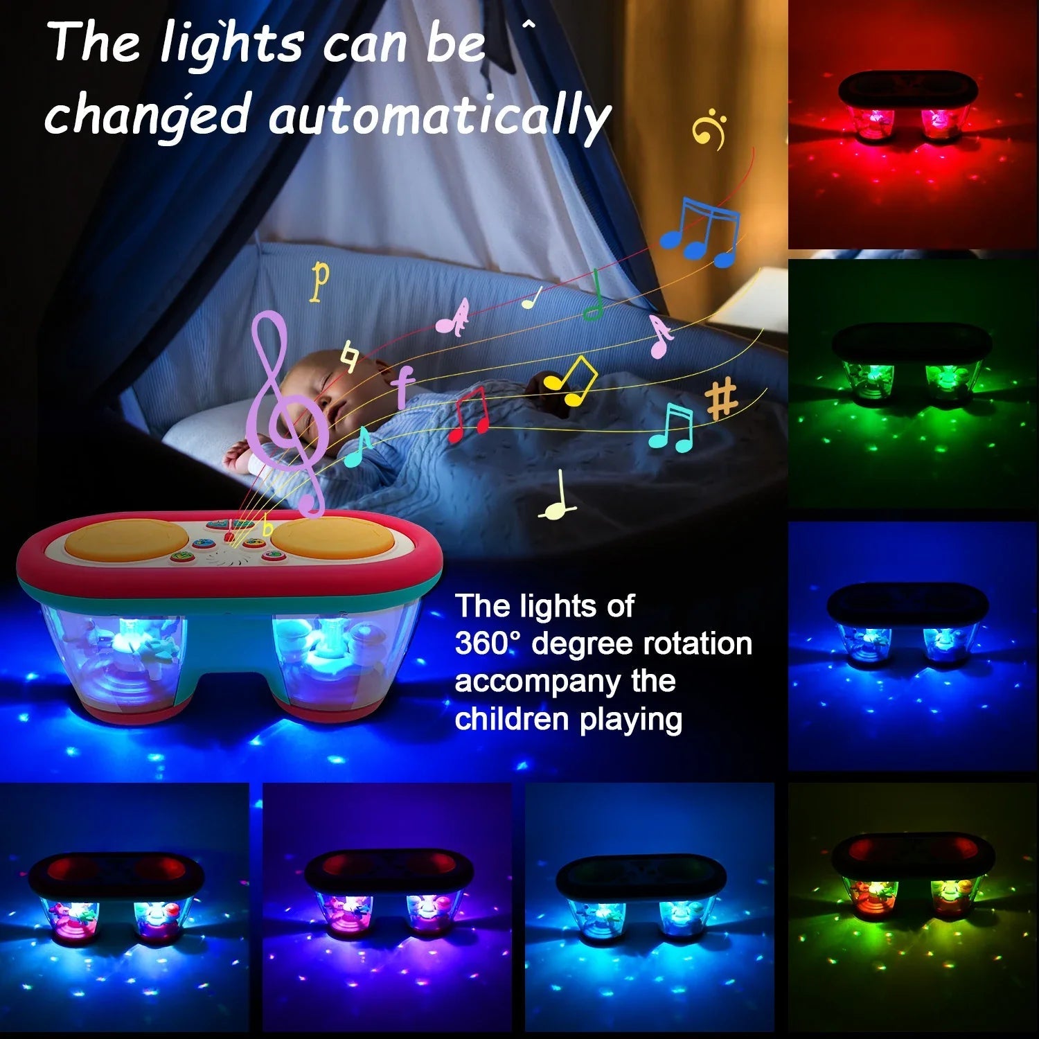 Baby-Trommelset mit Licht und Musik – Rhythmus-Spielzeug