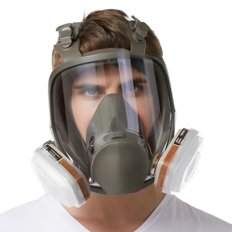 Vielseitige Vollgesichtsmaske mit Antibeschlag-Glas und Silikon-Dichtung