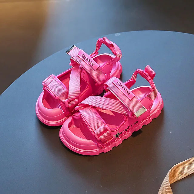 Verstellbare Kindersandalen in Pink und Grün – Ideal für den Sommer