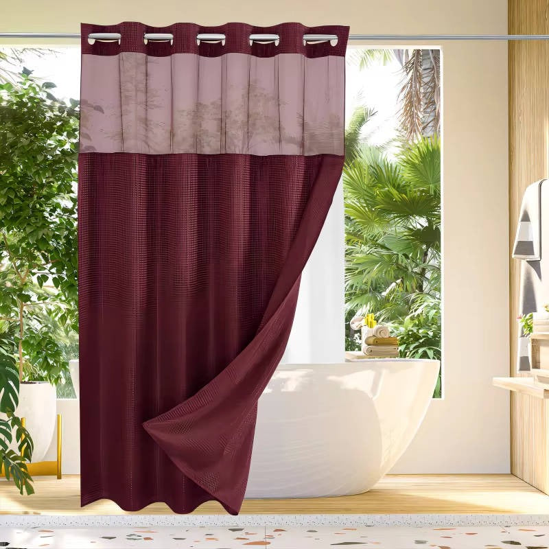 Moderne Duschvorhang mit integriertem Futter und lichtdurchlässigem Fenster