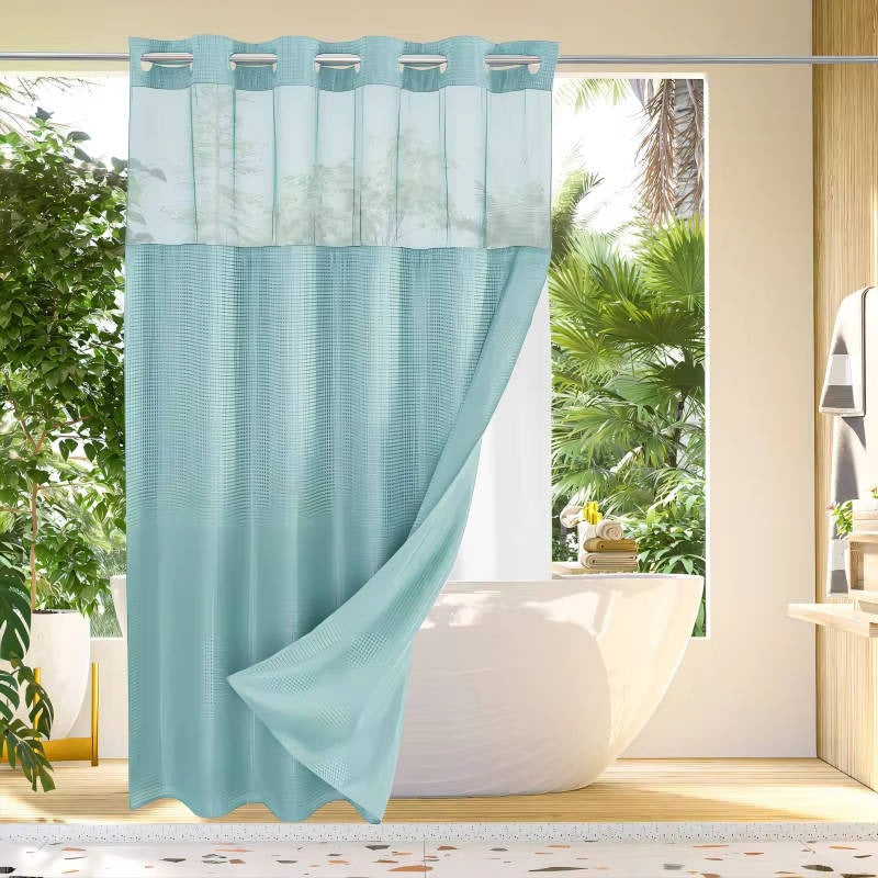 Moderne Duschvorhang mit integriertem Futter und lichtdurchlässigem Fenster