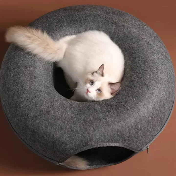 Kuscheliger Rundtunnel für Katzen mit Weichem Kissen
