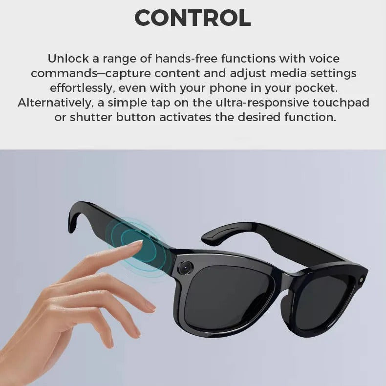 Intelligente Brille mit integrierter Kamera und Bluetooth-Audio