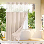 Moderne Duschvorhang mit integriertem Futter und lichtdurchlässigem Fenster