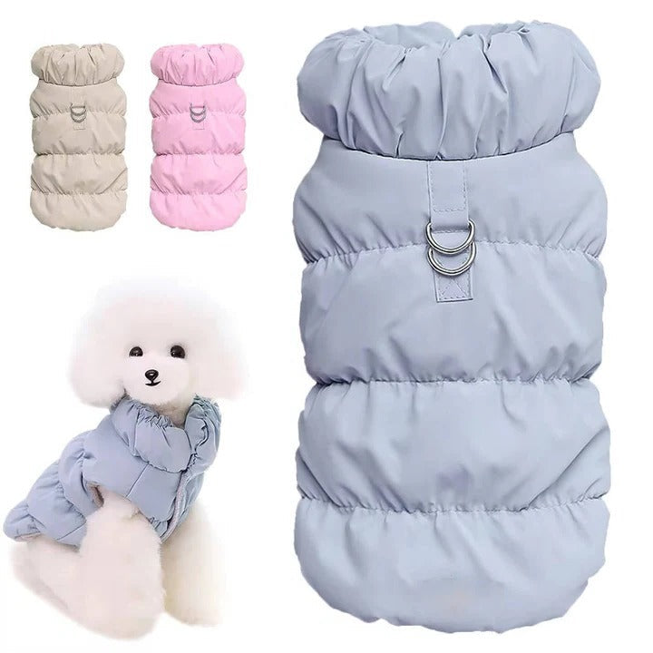 Winterjacke mit integriertem Leinenring für Hunde und Katzen