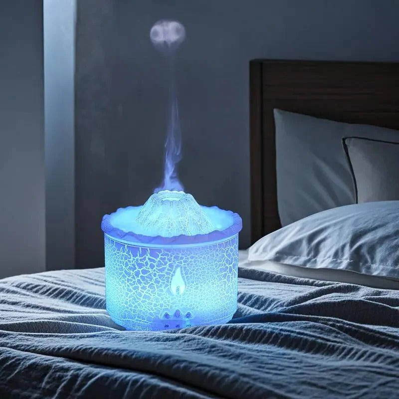 Vulkanförmiger Aromadiffusor mit Nachtlicht und Fernbedienung