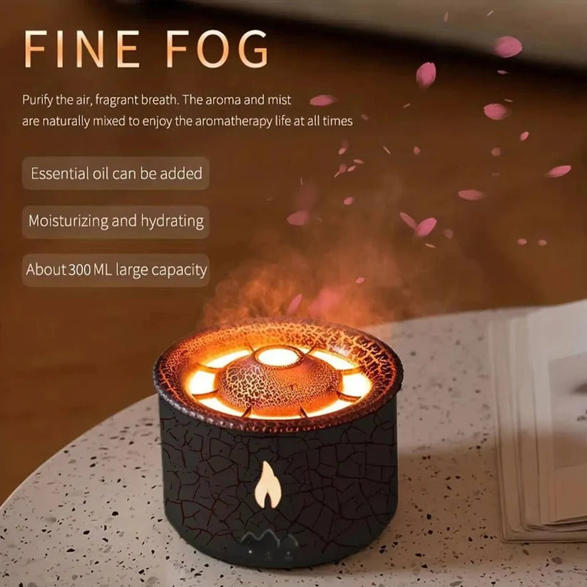 Vulkanförmiger Aromadiffusor mit Nachtlicht und Fernbedienung