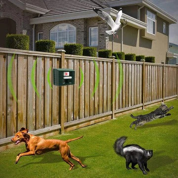Ultraschall-Vogelabwehrgerät aus Holz für effektive Kontrolle von Spechten