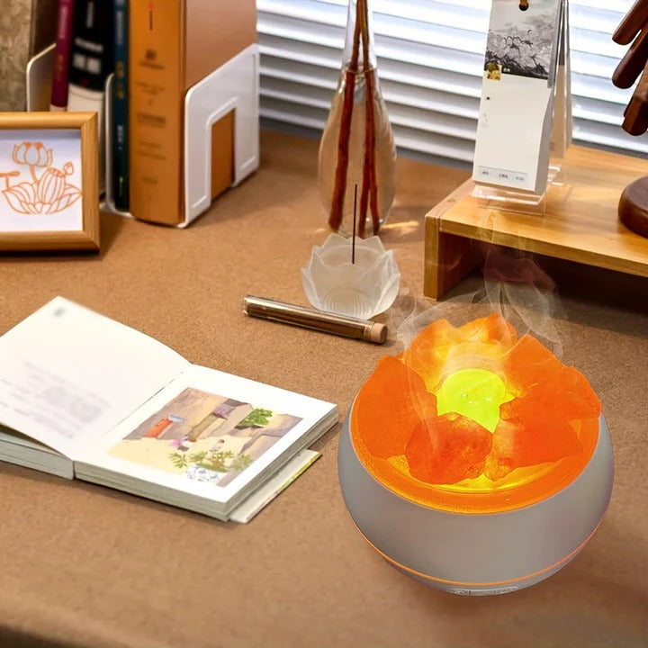 3-in-1 Salzkristalllampe mit Aroma Diffuser