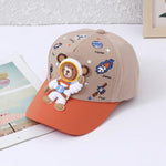 Kinder Baseballmütze mit Bären- und Planetenmotiven – Sonnenlächeln