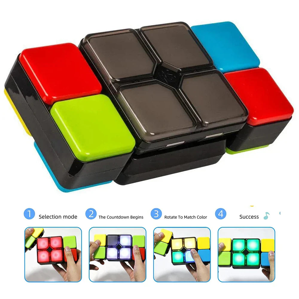 Bunter Puzzlewürfel mit Musik – Rätselspiel für Gehirntraining und Spaß