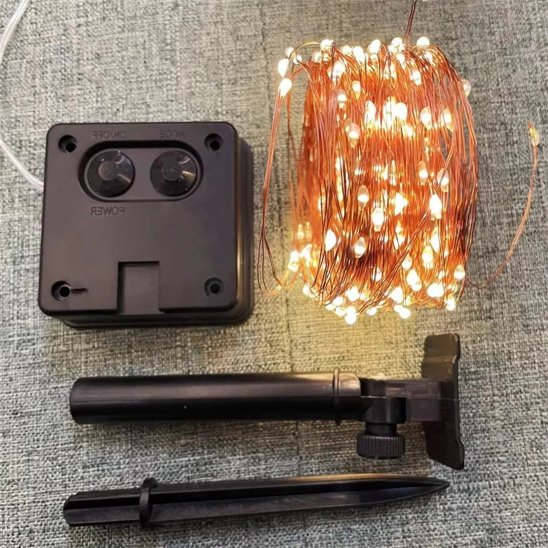 Solarbetriebene LED Lichterkette für den Garten