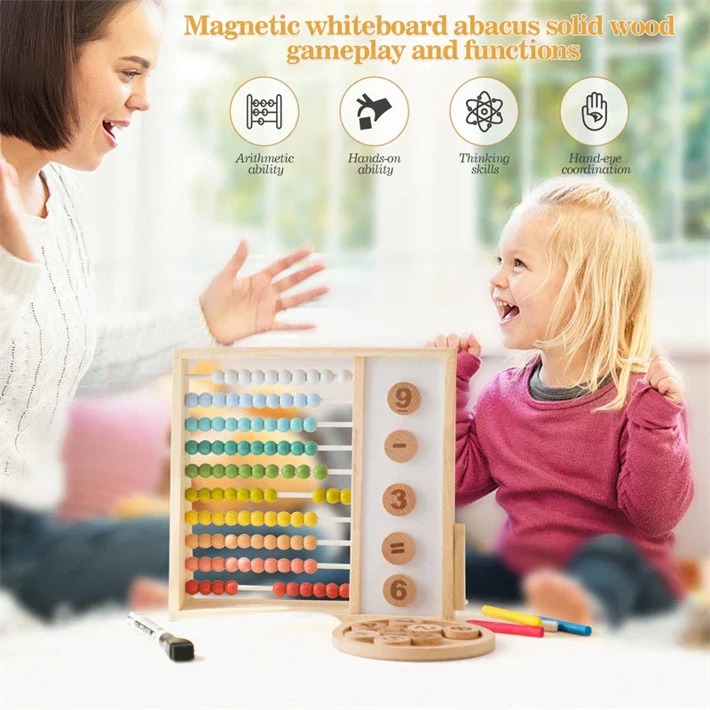 Holz-Abakus mit Magneten für Kinder – Zahlen- und Farben-Lernspielzeug