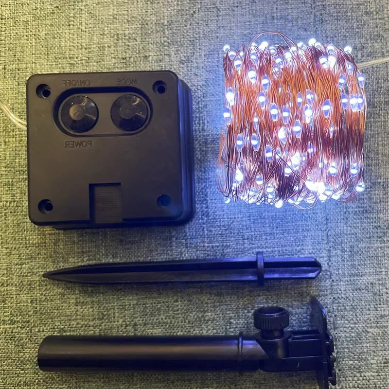 Solarbetriebene LED Lichterkette für den Garten