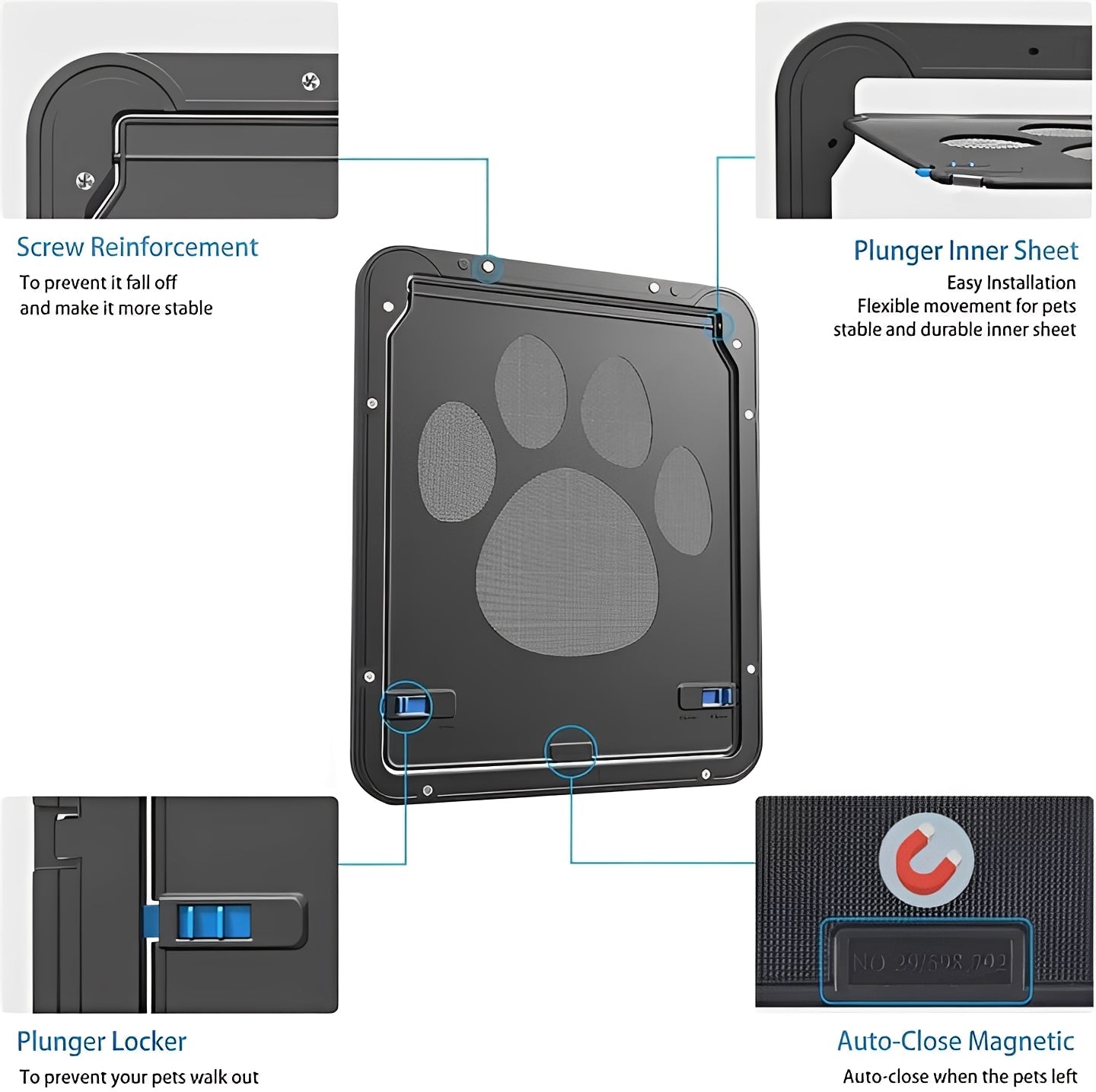 Haustier-Screen-Tür mit flexiblem Flap für Hunde und Katzen