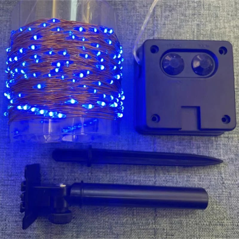 Solarbetriebene LED Lichterkette für den Garten