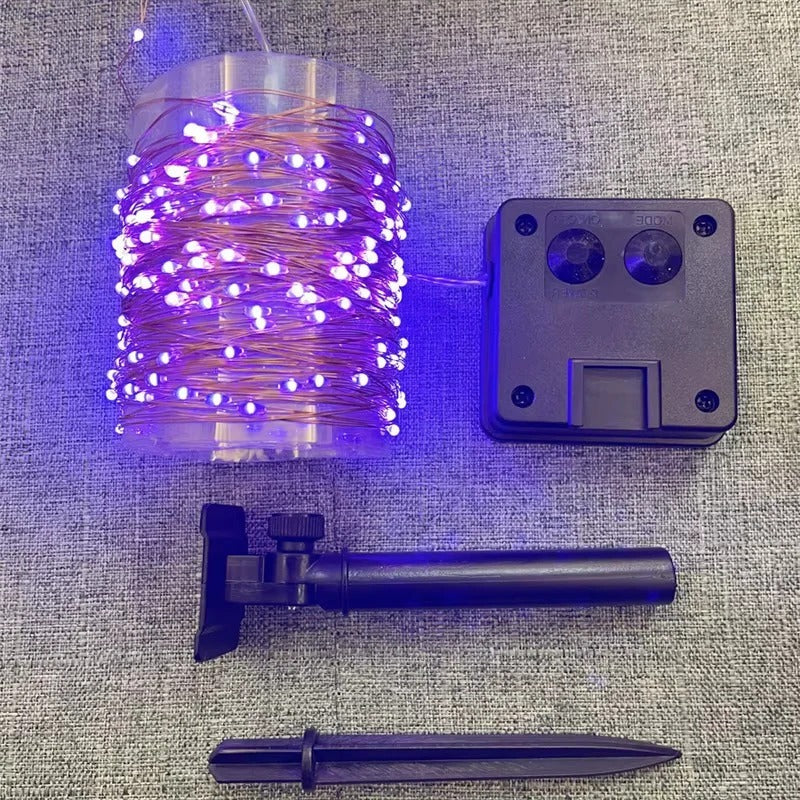 Solarbetriebene LED Lichterkette für den Garten
