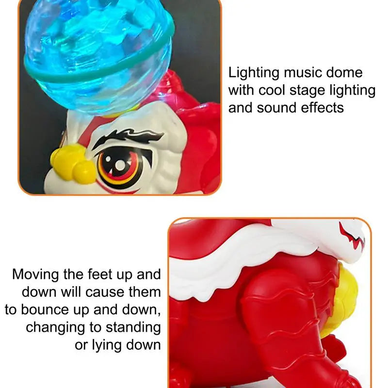 Tanzender Löwe mit LED-Beleuchtung und Musik-Animation