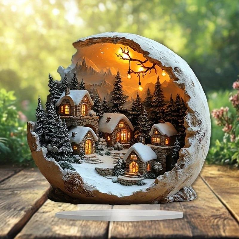 Stimmungsvolle Weihnachtsfigur aus Acryl für festliche Dekoration