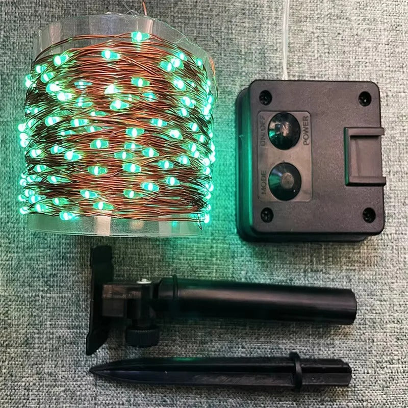 Solarbetriebene LED Lichterkette für den Garten