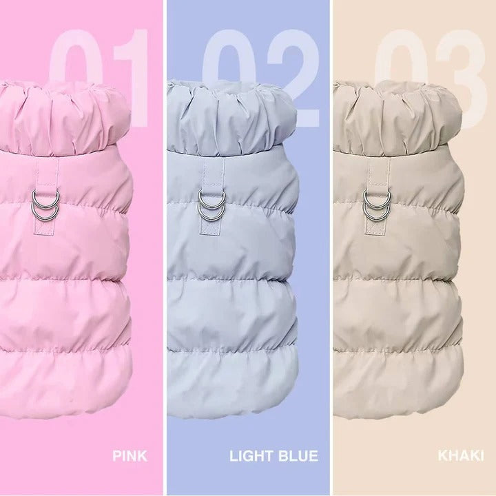 Winterjacke mit integriertem Leinenring für Hunde und Katzen
