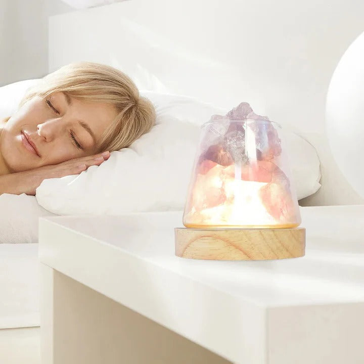 Himalaya-Salzlampen mit Kristall – Nachtlicht und ätherischer Öldiffusor