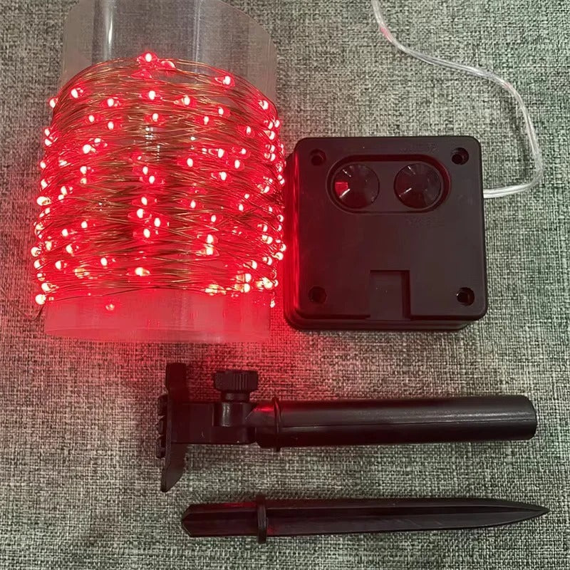 Solarbetriebene LED Lichterkette für den Garten