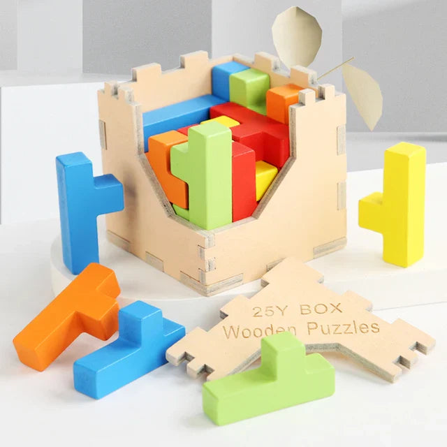 3D Holzpuzzle Tetris – Herausforderndes Spiel für Kinder und Erwachsene