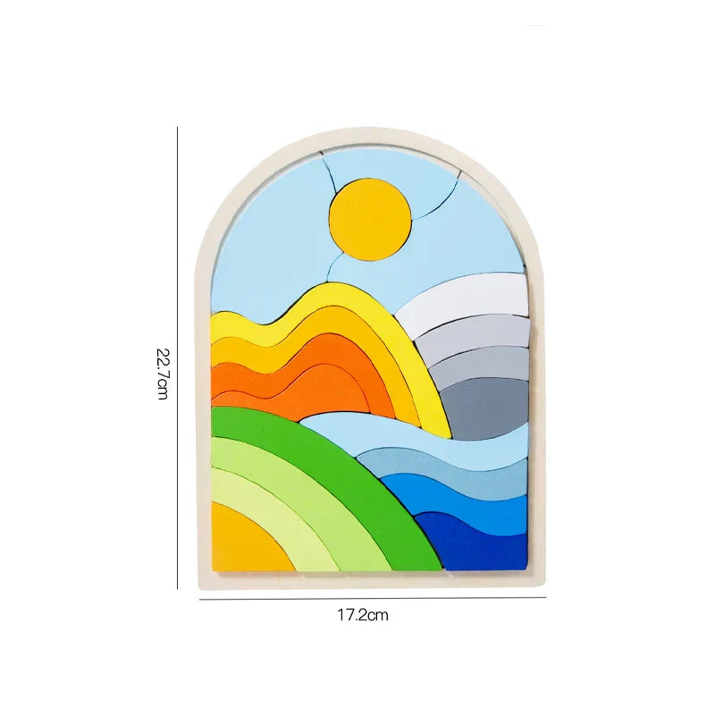 Bunte Puzzlewürfel im Regenbogen-Design