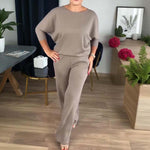 Dreiteiliges Lounge-Set für Damen: Cardigan, Top und Hose