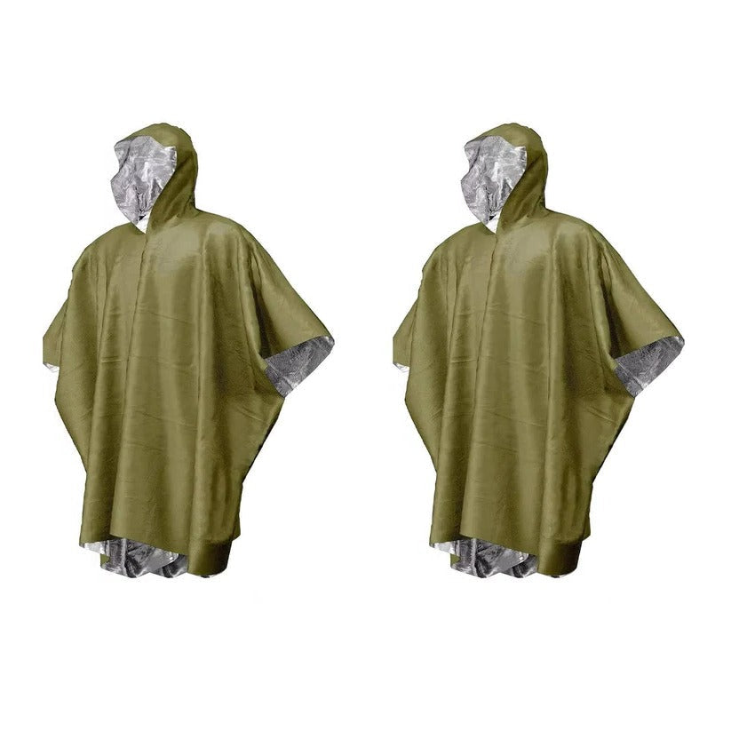 Unisex Wendbarer Regenponcho für Outdoor-Aktivitäten, 2er Set